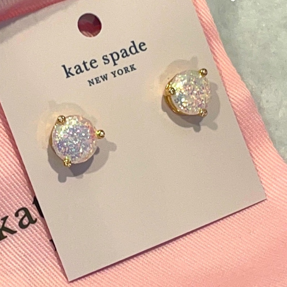 Kate Spade New York Stud Earrings Glitter Opal Earrings NWT - Picture 2 of 4